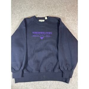 VINTAGE Northwestern University Wildcats Sweatshirt Men 2XL Blue NCAA Collegiate